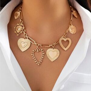 Gold Heart Charm Necklace